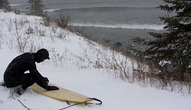 "Most epic sessions for me end with breaking the icicles off my hood and rushing home to a hot shower," says Scott Laderman. Duluth looking nice and toasty in December 2008. Photo: T.C. Worley 