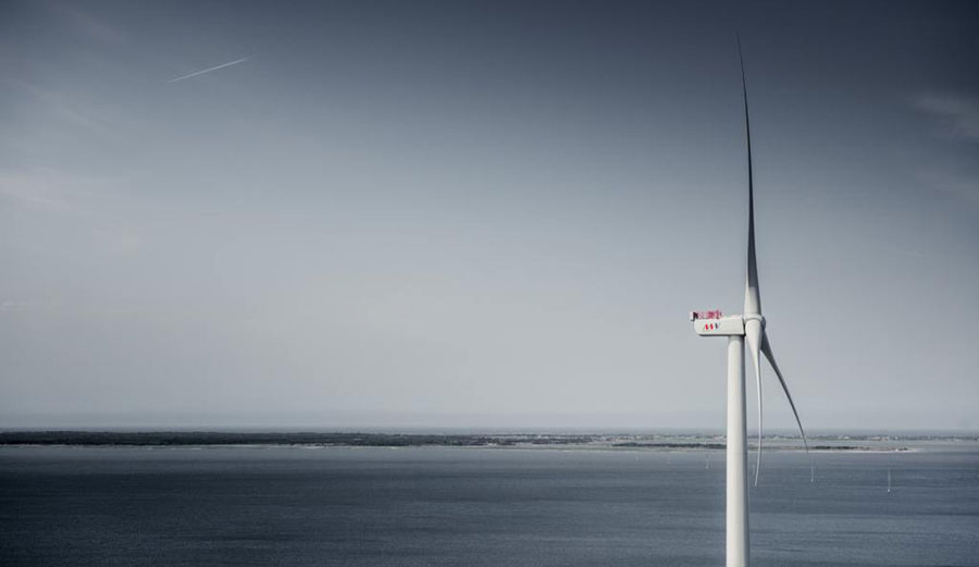 Østerild broke the energy generation record for a commercially available offshore wind turbine on Thursday 1st December, producing 216,000 kWh (actual figures 215,999.1 kWh) over a 24 hour period. Image: MHI Vestas Offshore Wind