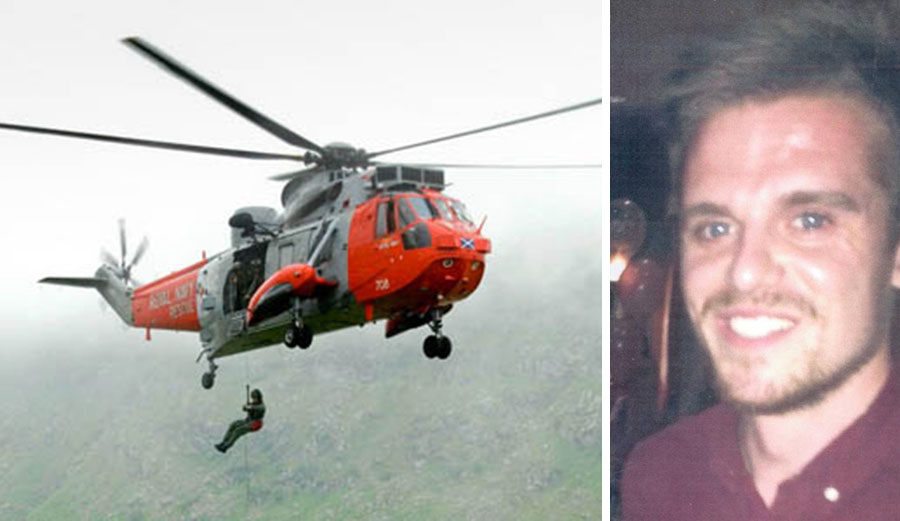 The lost surfer was found 13 miles from the Scottish coastline by the Coast Guard. Photos: Evening Times/Grough Magazine