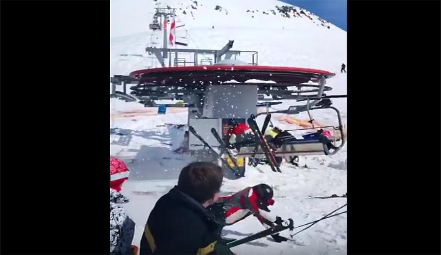 In This Terrifying Chairlift Malfunction Skiers And Riders Pay The 