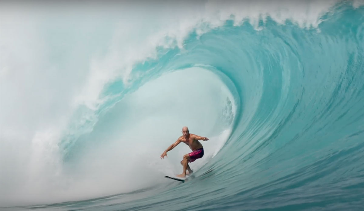 Kelly Slater is in top form surfing Pumping Kandui