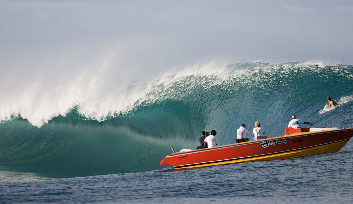 Tahiti on one of those crazy days. The kind of days photographers live for. There are so many great empty waves on days like these. Photo: <a href=\"http://www.brianbielmann.com\">BrianBielmann.com</a>