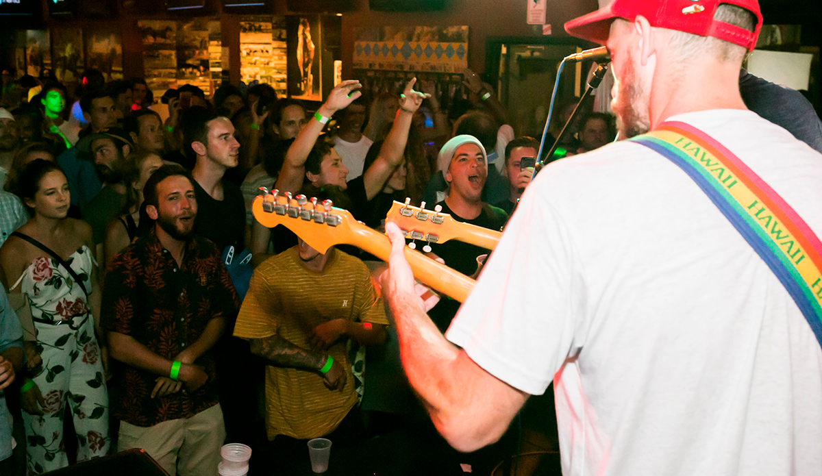 Lead guitarist Jack Rose laying down a tasty jam for the wild crowd. Photo: Steve Thrailkill