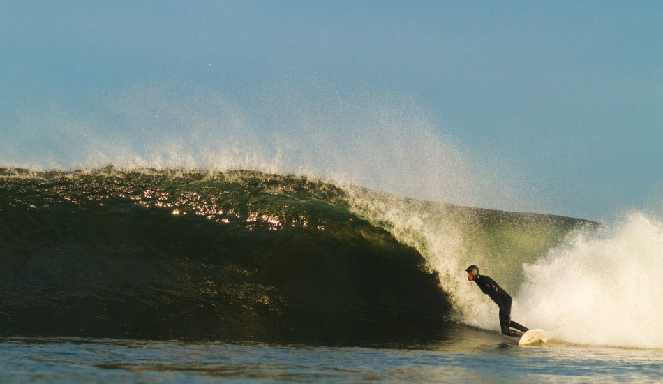 Shawn Zappo lining up the wave of the day in Monmouth County. Photo: <a href=\"http://christor.photoshelter.com/\" target=_blank>Christor Lukasiewicz</a>