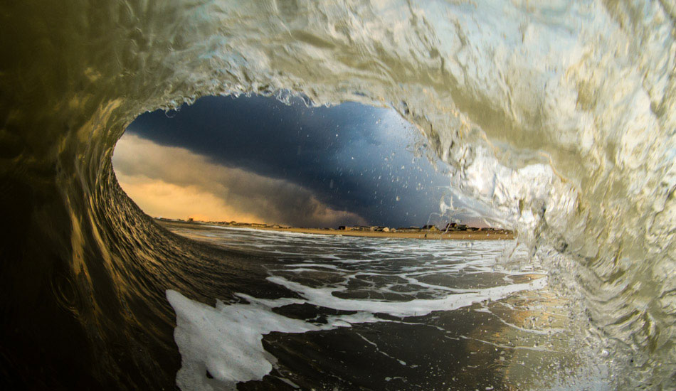 Watching a storm brew from inside the tube in Bradley Beach. Photo: <a href=\"http://christor.photoshelter.com/\" target=_blank>Christor Lukasiewicz</a>