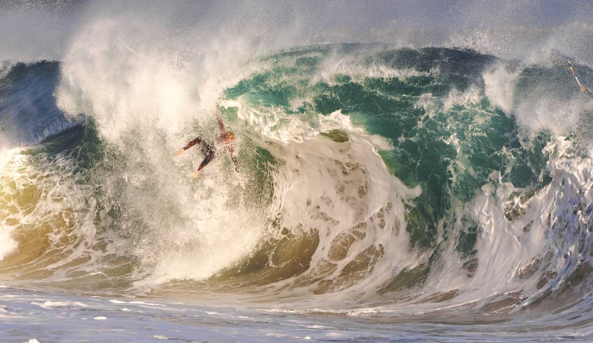 This photo shares a more realistic version of Wedge... Local big wave charger Spencer Pirdy warms up for Maverick\'s by taking beatings like this at home. Photo: <a href=\"http://www.driftwoodfoto.com/\">Benjamin Ginsberg</a>