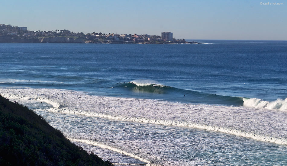 With brilliant winter light and cooperative winds, Blacks and other Southern Californian gems produced perfect surf for nearly two weeks. Well-groomed sandbars from the recent torrential downpours didn\'t hurt either. Photo: Chuck Schmid/<a href=\"http://surf-shot.com/\" target=\"_blank\">Surf-Shot.com</a>