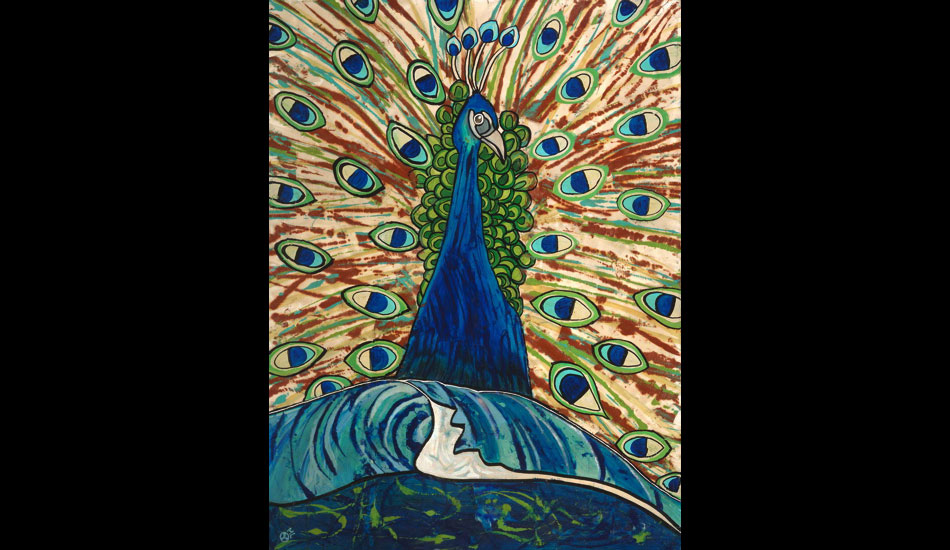 This was my first peacock painting and one of the first paintings where I started to blend animal paintings with surf-inspired themes.