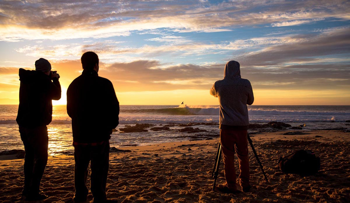 A pulled back view of a day in the office and life of a pro surfer on tour like Kolohe Andino, DJ Strunz, Surfing Magazine photographer, dad Andino, and filmer Noah Alani and the world\'s eye.   Photo: <a href=\"https://instagram.com/alanvangysen\">Alan Van Gysen</a>