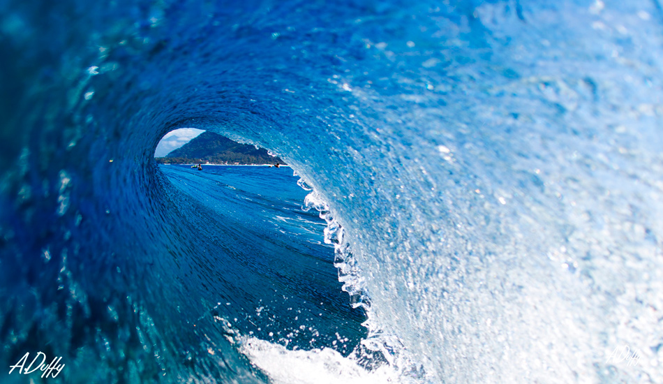 Deep inside Teahupoo. Photo: <a href=\"http://adamduffyphotography.com/\">Adam Duffy.</a>