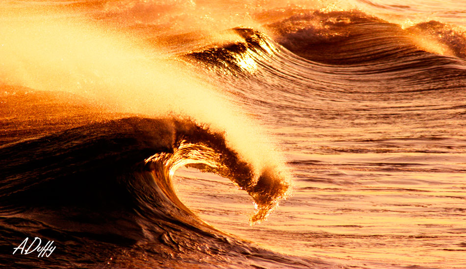 Sunset peak at my home break. Photo: <a href=\"http://adamduffyphotography.com/\">Adam Duffy.</a>