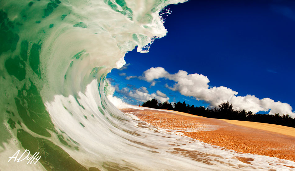 North Shore shorebreak. Photo: <a href=\"http://adamduffyphotography.com/\">Adam Duffy.</a>.