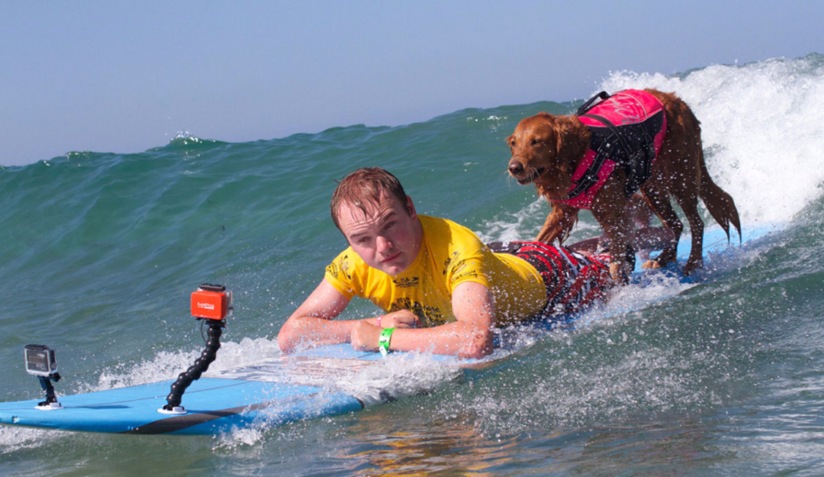 Man\'s best friend... and best surf partner. Photo: <a href=\"http://www.isasurf.org/\">ISA</a>