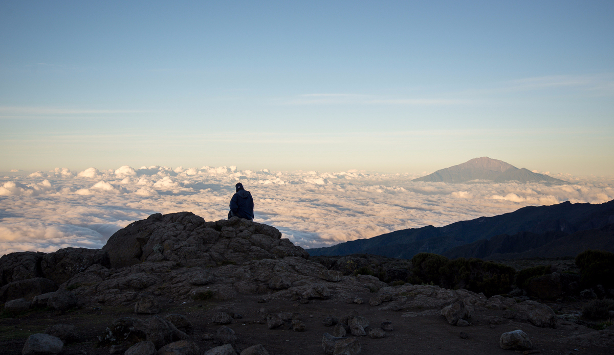 Morning views above the clouds. Photo: <a href=\"http://charlesaudet.com/\">Charles Audet</a>