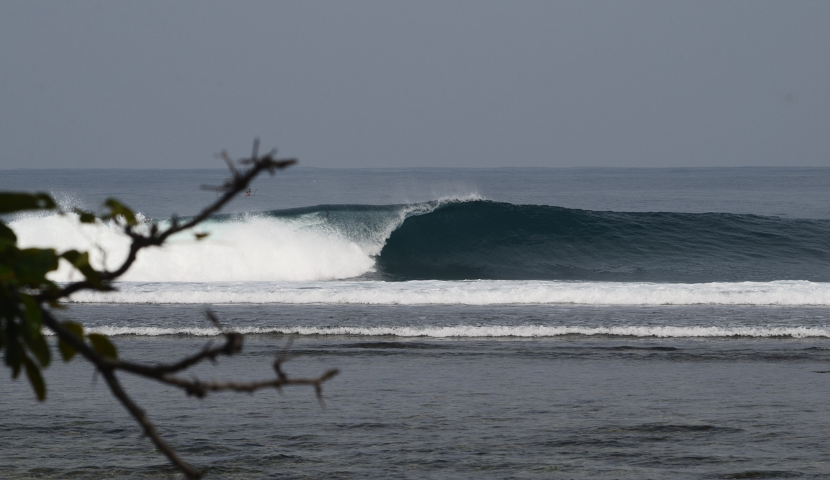 We awoke to this: a 600m left hand reef point break. There were probably three people surfing, staggered down the point. We had made it, the energy zapping journey had suddenly vanished from our minds. We were in paradise! Photo: <a href=\"http://www.instagram.com/alexbenaud\">@AlexBenaud</a>