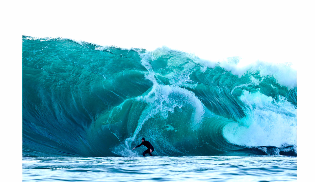 Galicia is a rough place. On the north-western tip of Spain you can get the gnarliest storms and some harsh slabs. Tim Boal is looking down the line avoiding to hit any rocks on the way. Photo: <a href=\"https://instagram.com/alexlaurelphotographie\">Alex Laurel</a>