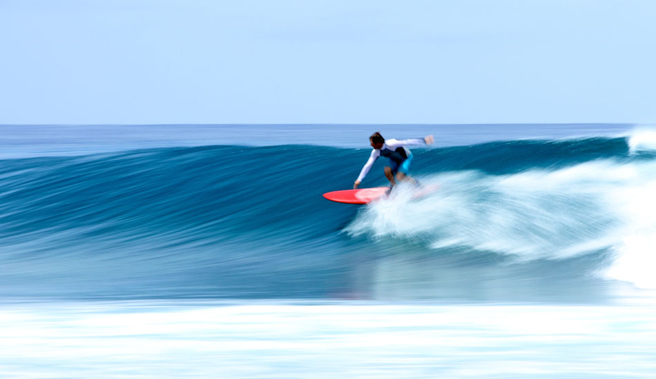 Mick Taverner racing down the line at Treasures while I was experimenting with shutter speed. Photo: <a href=\"http://instagram.com/alexandercleland\" target=\"_blank\">Alexander Cleland</a>.