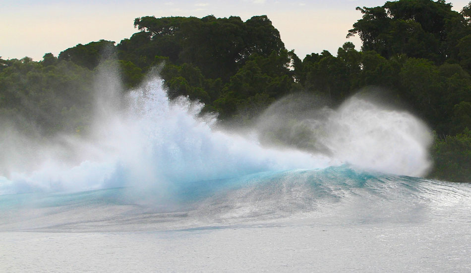 A phantom wave on Bankaru, this wave spat tornadoes. An unsuspecting guest was under this one. Photo: <a href=\"http://instagram.com/alexandercleland\" target=\"_blank\">Alexander Cleland</a>.