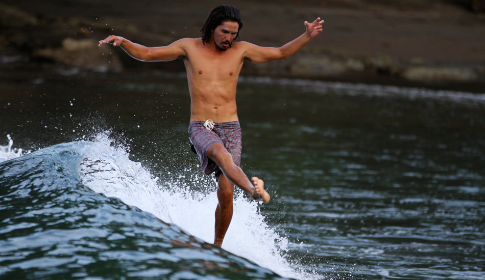 Stylish Javanese surfer Husni Ridhwan at Batu Karas. Photo: <a href=\"http://instagram.com/alexandercleland\" target=\"_blank\">Alexander Cleland</a>.