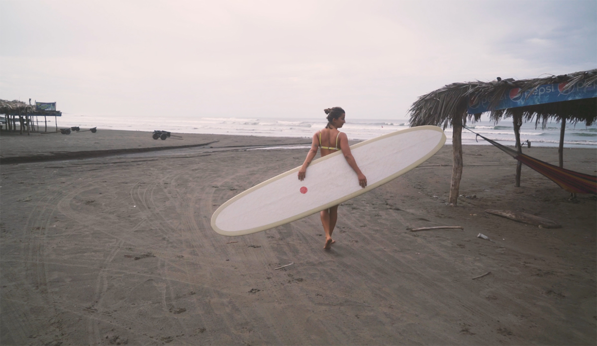 \"When I was little all I wanted to do was hang with the boys and surf short board,\" said Mignot. \"Once I got on a longboard, for me, that was it.\" Photo: Ryan Trautwein