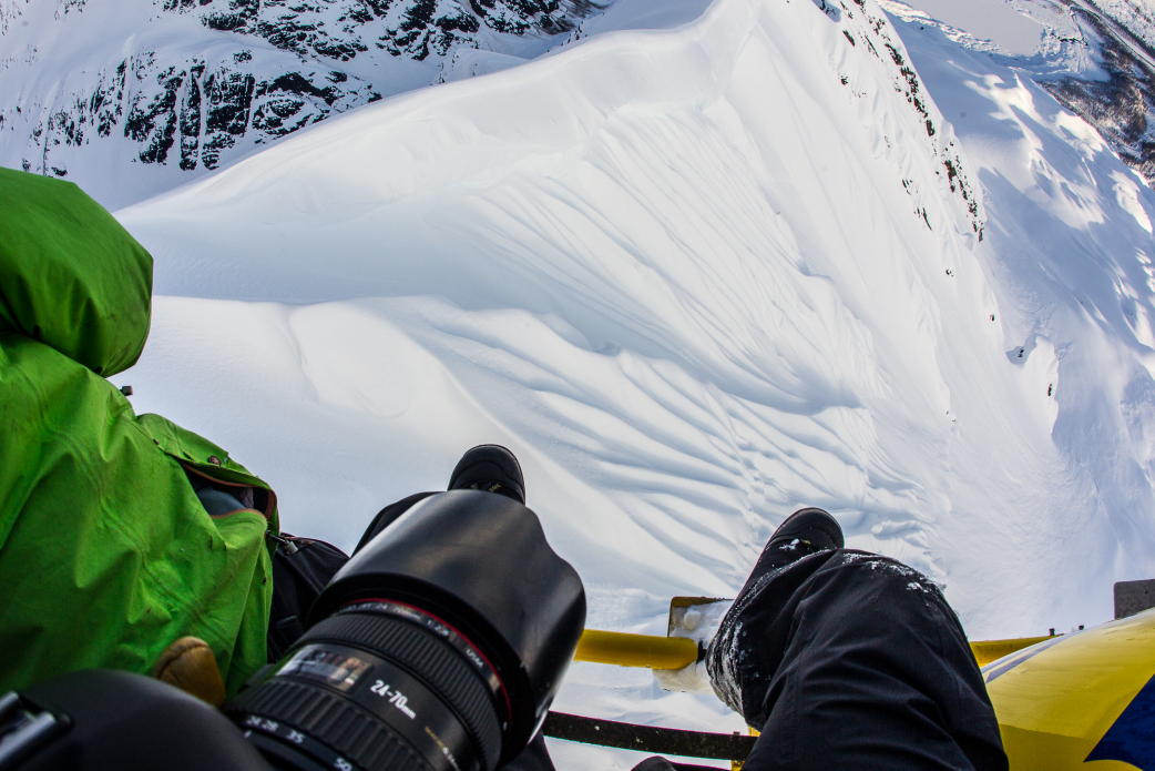 Doors off in the Heli, scoping lines in Haines, AK