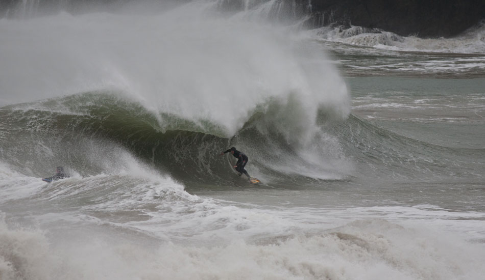 In the depths of winter, just a good view is enough. Stefan Little vs a North Cornwall sand beast. 