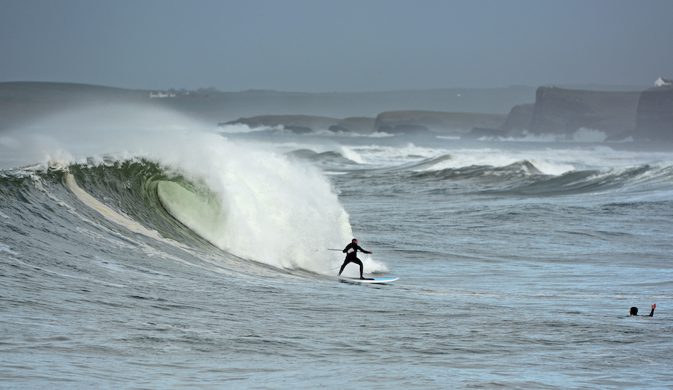 North Shore of Antrim. Photo: <a href=\"www.andyhillphotography.com\">Andy Hill</a> paddleboarder