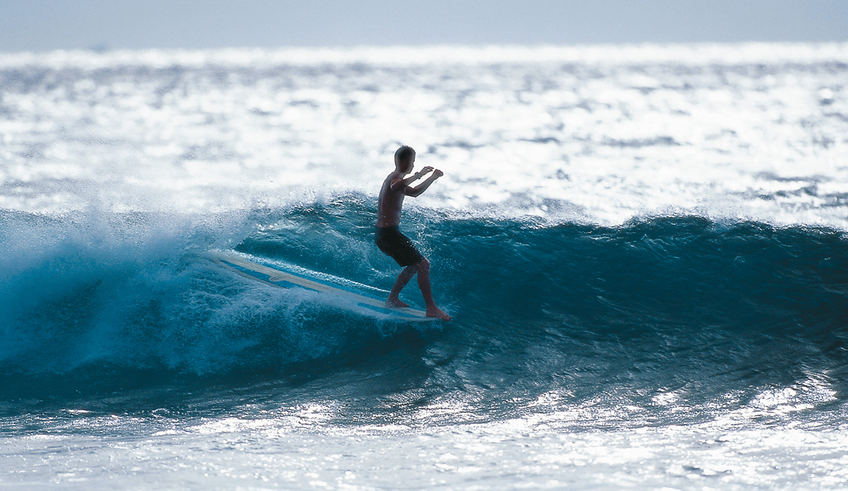  Joel Tudor, 1995 Lahaina breakwater. We\'re down there doing some photography for Super X Magazine at the time. Late afternoon, beautiful light, and Joel in perfect trim. Image: <a href=\"http://www.artbrewer.com/\" target=\"_blank\">Brewer</a>