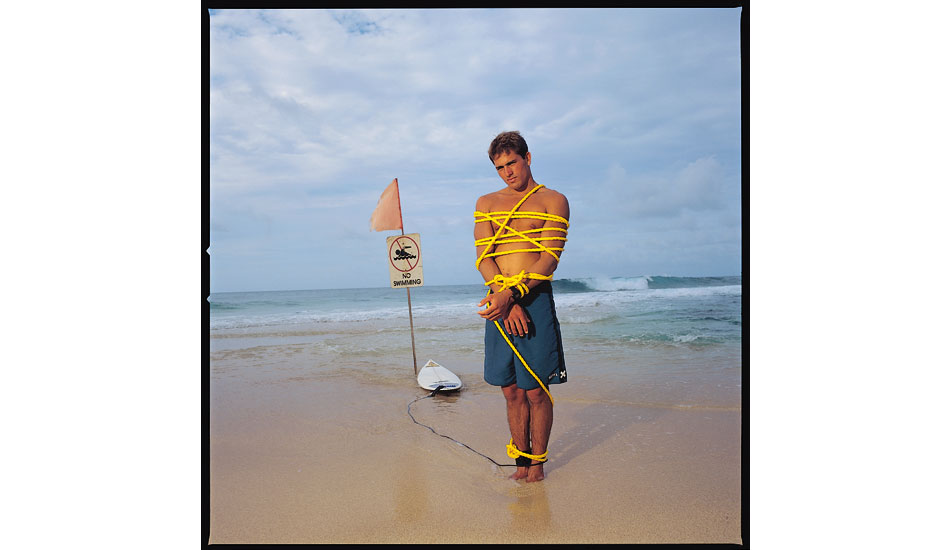 1995. Kelly Slater. Shoot for Interview Magazine after Kelly\'s 6th World Surfing Championship. Photo: <a href=\"http://www.artbrewer.com\" target=_blank>Art Brewer</a>