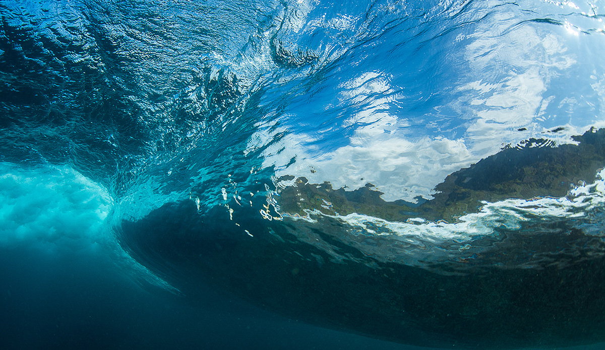 The water was crystal clear on this stretch of coast and we decided to go swimming.  It was too much fun taking photos and getting caught inside. Photo: Austin Robertson