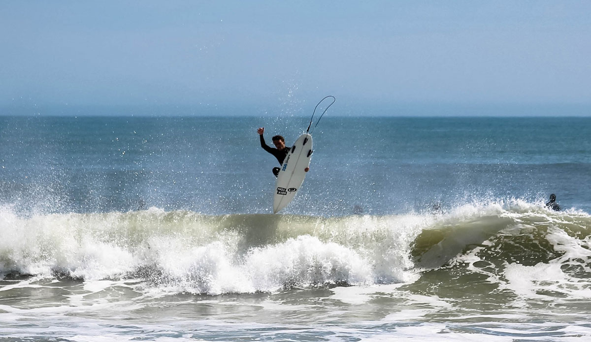 Cory Hanks cements his place among the Outer Banks\' best young rippers with this stalefish. Photo: John Streit