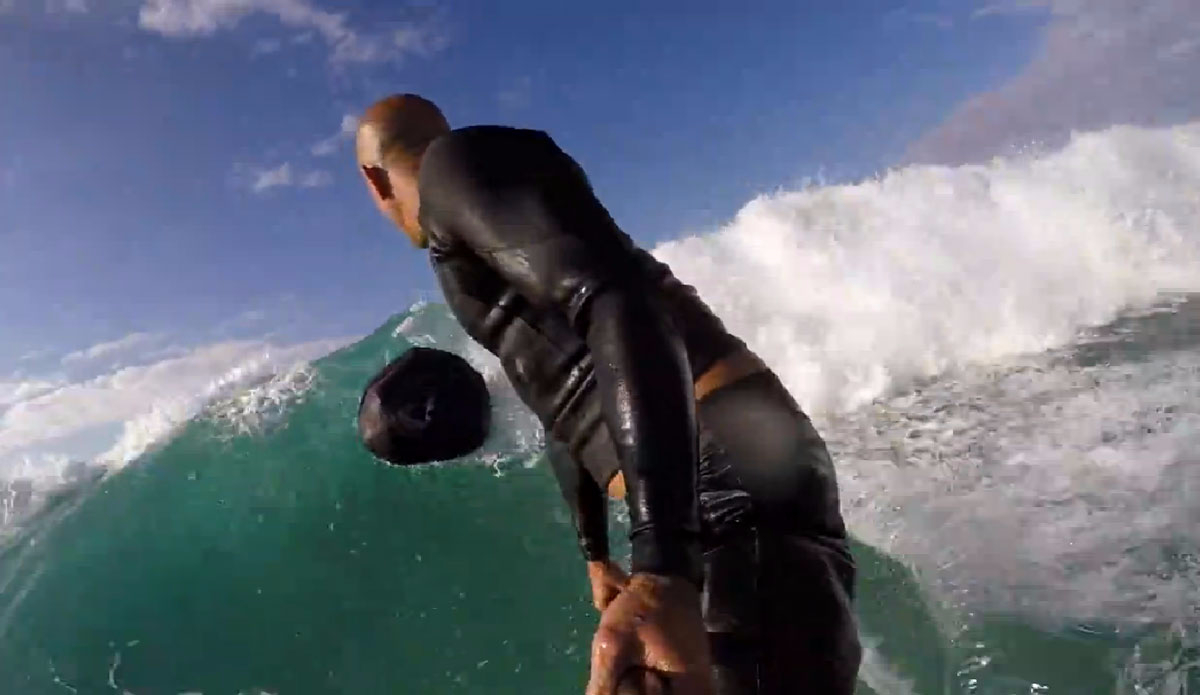 In typical Slater fashion, he read the not only the wave, but the bean bag...