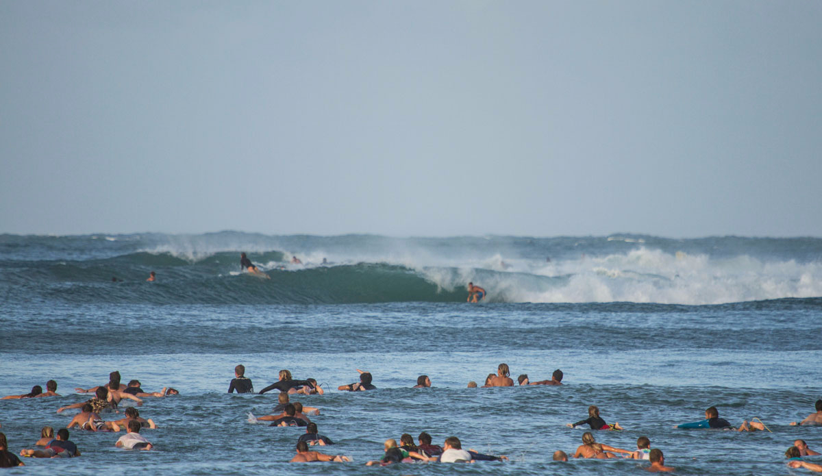 When the waves are here, so is the crowd. Photo: <a href=\"http://www.narrowpathmedia.com.au/#1\"> Andrew Carruthers</a>