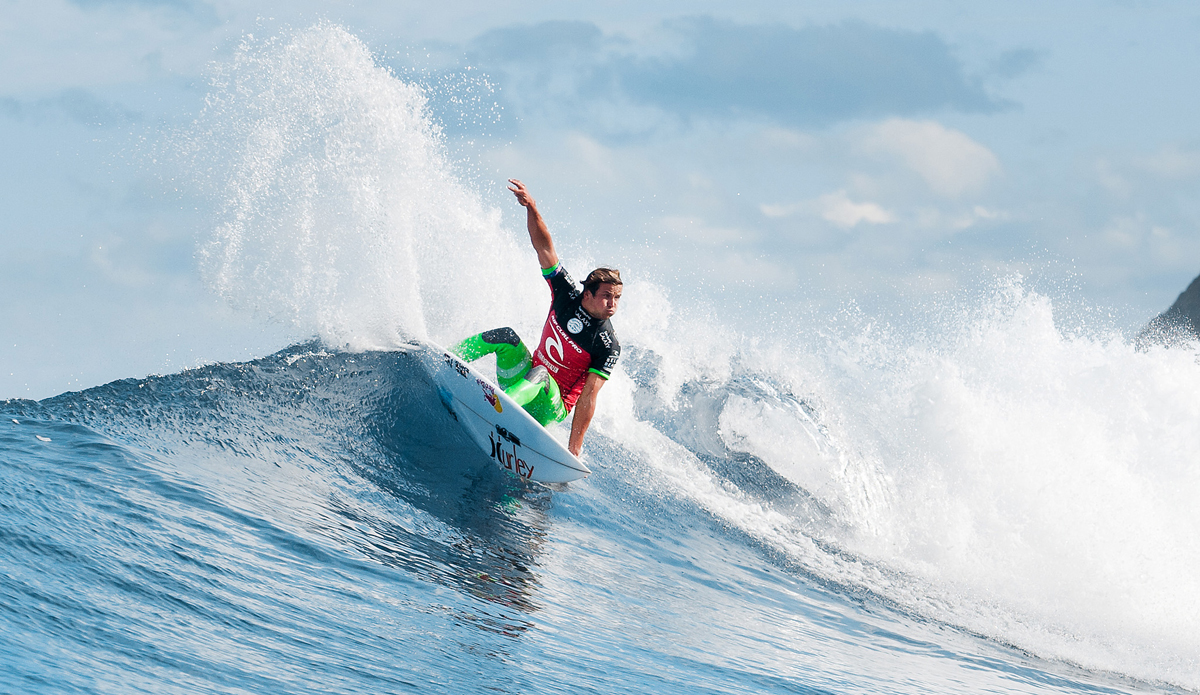 Julian Wilson of Coolum Beach, Queensland, Australia (pictured) placed equal 3rd in the Ripcurl Pro Bells Beach, being defeated by Mick Fanning (AUS) in the final at Winkipop, Bells Beach today. Photo: <a href=\"http://www.aspworldtour.com/\">Cestari/ASP</a>