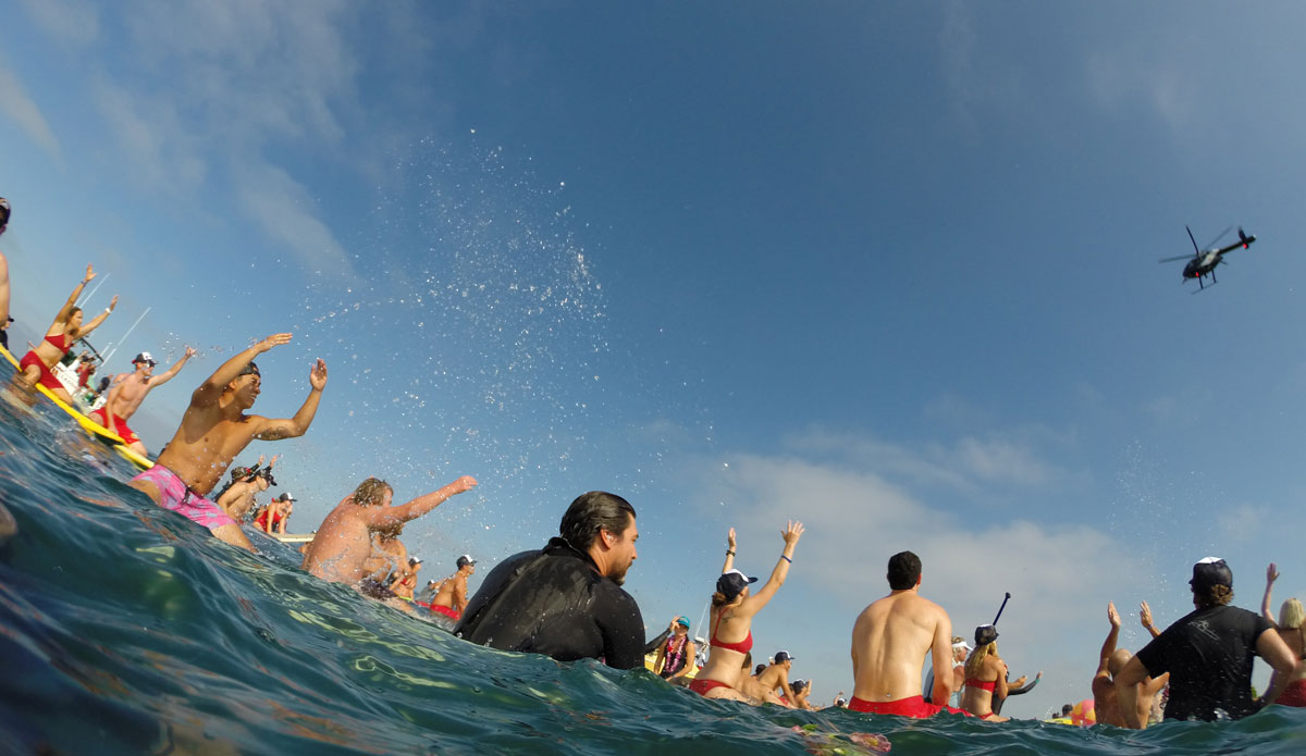 Everyone chanted, \"Ben, Ben, Ben!\" The feeling in the water was electric. Photo: Bradford Lim