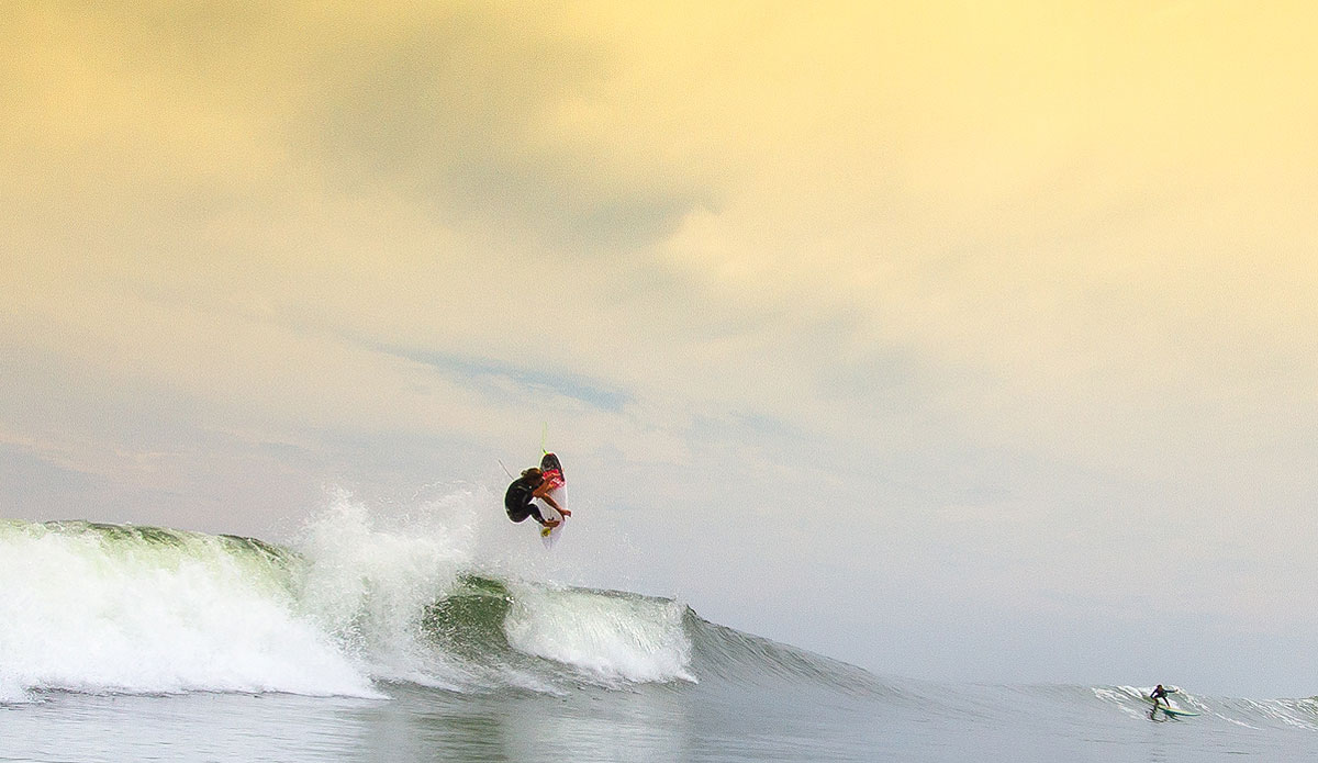 Here\'s Clay Pollioni warming up on my paddle out. I told Clay that my first shots in the water of him are always so good that we should just get out after the first wave. Of course I wasn\'t serious, but we have been nailing great shots straight out of the gate. We\'ve had waves every day here in NJ this July which is extremely rare and is so perfect for me to learn the ropes fast. Blessed. Photo: <a href=\"http://bencurriephoto.zenfolio.com/\">Ben Currie</a>