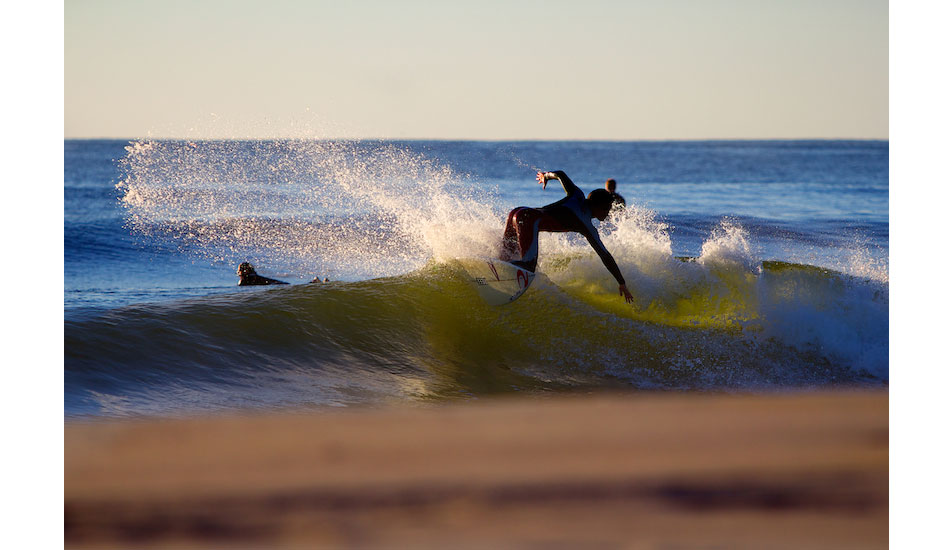 When I asked Chris if he had fun he said \"I didn\'t get any good waves, got a few fun ones but I was really looking for the bigger ones but didn\'t have much luck but had a good time.\" Photo: <a href=\"http://bencurriephoto.zenfolio.com/\">Ben Currie</a>