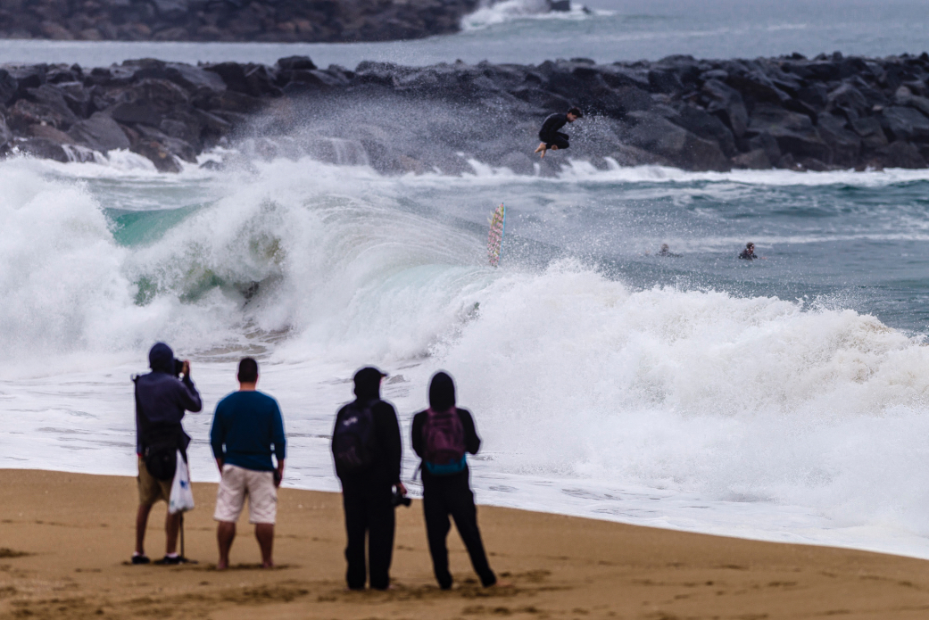 Tylar Stanaland launching a big cannon ball dismount. Photo: Ben Ginsberg