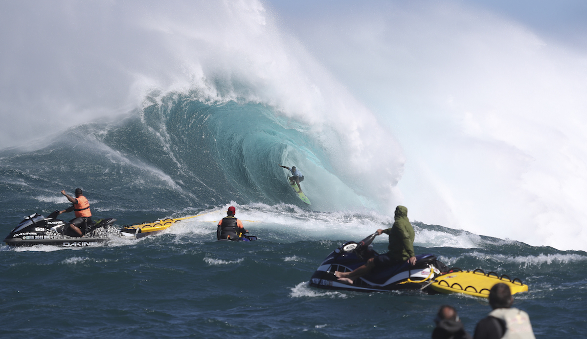 Billy Kemper at the 2018 Jaws Challenge. Photo: WSL/Hallman