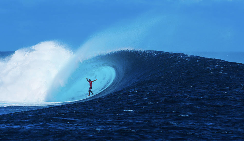 Kelly Slater again on one of the most amazing waves I have seen ridden in a contest. I managed to shoot this from the Volcom boat that was anchored in the channel. I was standing next to my mate Andrew Christie yet we both have different perspectives. Shooting contests is always a challenge to get something that the next guy hasn\'t. KS got clipped at the end of the wave, but man it was a pretty special moment. Photo: <a title=\"Nate Smith Surf Photos\" href=\"http://www.natesmithphoto.com/\" target=\"_blank\">Nate Smith</a> from <a href=\"http://www.theinertia.com/surf/highlights-from-the-weirdest-year-ever/\" target=\"_blank\">Highlights from the Weirdest Year Ever</a>