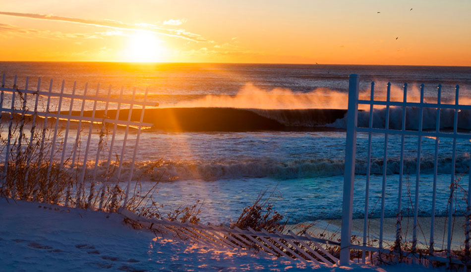 Where the sun starts to glow. New Jersey. Photo: <a href=\"http://www.mikeincittiphotography.com/\" target=\"_blank\">Mike Incitti</a> from <a href=\"http://www.theinertia.com/surf/A-Stormy-Snowy-Atlantic-Winter/\" target=\"_blank\">A Stormy, Snowy Atlantic Winter</a>