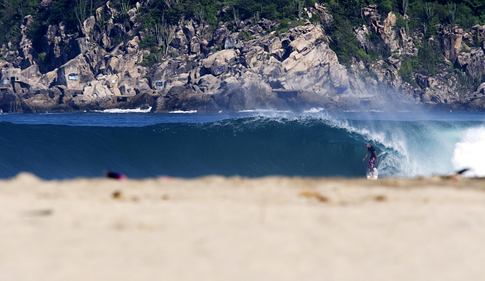 This is Junior Faria at Puerto Escondido. Puerto is a very special place. It has some scenic views and the waves are incredible…perfect to shoot, in my opinion. Image: <a href=\"http://www.luizblanco.com/Home.html\" target=\"_blank\">Blanco</a>