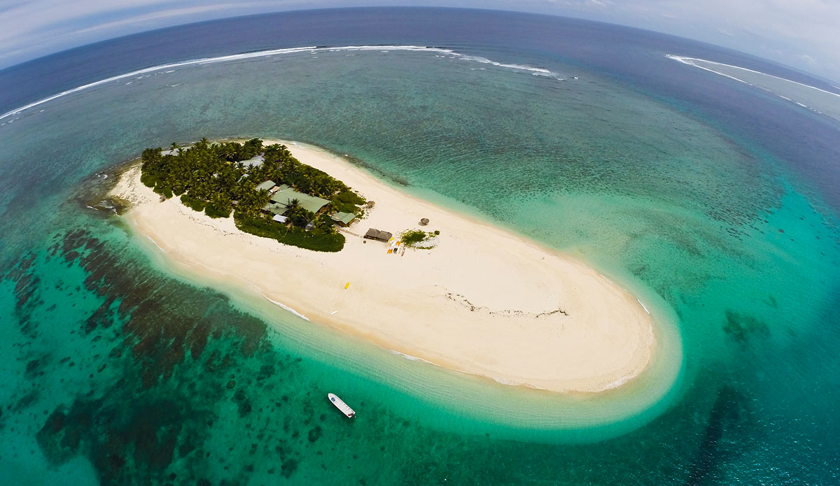 My favorite little barrier island that offers so much and is so little.  One small hiccup from mother nature and it could vanish, until then, I want to enjoy all that it has to offer; diving, snorkeling, surfing, Kitesurfing, fishing, and of course a perfect oasis bar.   Shot with my remote heli.  Namotu, Fiji.  Photo: <a href=\"http://www.bobridges.com/\">Bo Bridges</a>