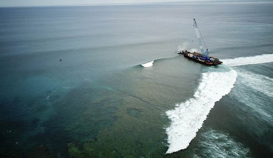 On Nusa Lembongan, a surf spot ironically known as Shipwrecks still holds a recent shipwreck that awaits salvage. The local Boardrider Club, inspired by Project Nasi, have become deeply involved in the efforts to remove it with minimal damage to a reef that attracts tourists and sea life that provides most of the protein for the island. 