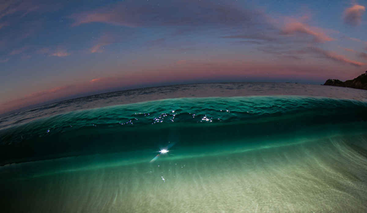 When artificial light reacts with ambient light, Main Beach Forster. Photo: <a href=\"http://brentonderooy.com/\">Brenton de Rooy</a>