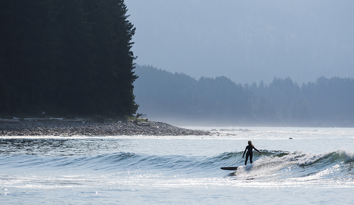 Trinity Mckenna surfs on Vancouver Island, on August 04, 2017. (Bryanna Bradley)