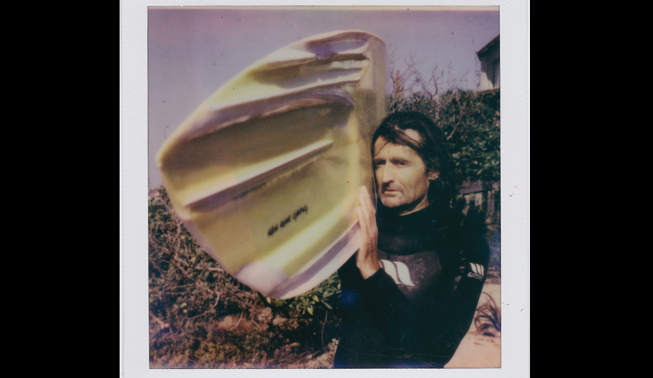 “Derek & His Craft.” One strange surfboard and its creator, DH. Jeffreys Bay, South Africa. Winter 2013. From Creatives Polaroid Portrait Series. Photo: <a href=\"http://expressionsaufrichtig.tumblr.com\">Jared Aufrichtig</a>