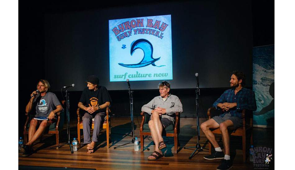 The State of the Art discussion with James McMillan, Derek Hynd, Rusty Miller and Beau Young. Photo: <a href=\"http://www.byronbaysurffestival.com/\">Ming Nomchong</a>