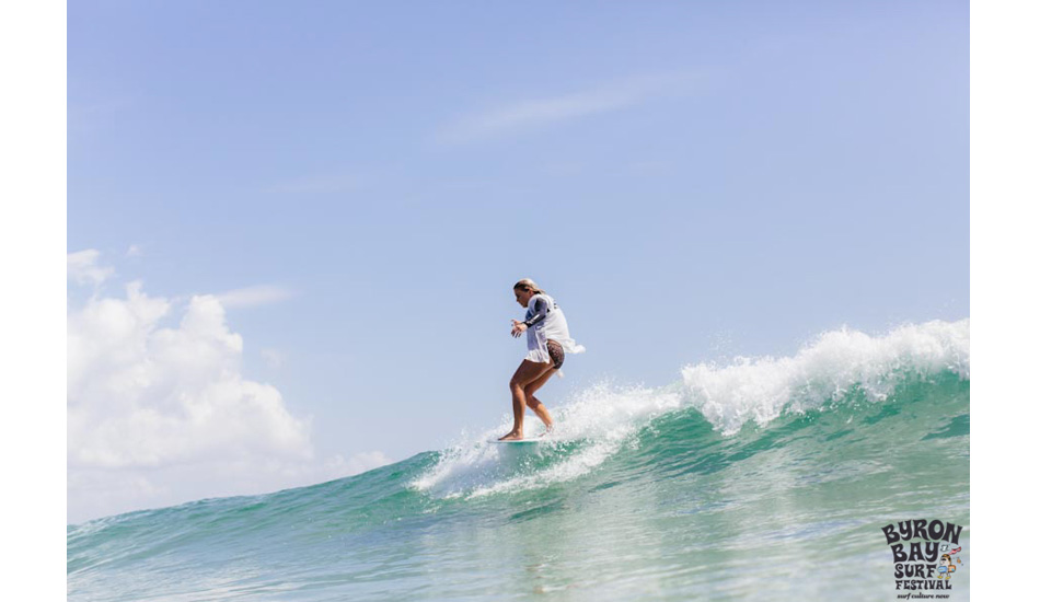 Dimity Stoyle, on the edge. Photo: <a href=\"http://www.byronbaysurffestival.com/\">Ming Nomchong</a>