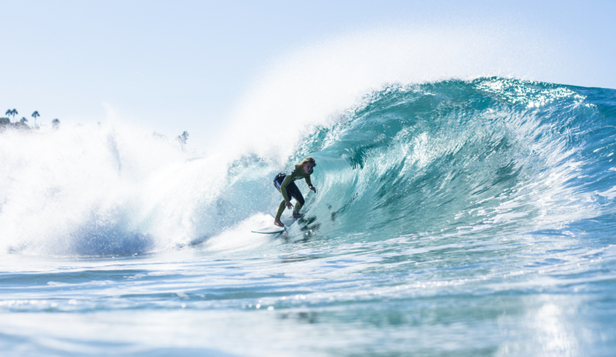 Thelen Mckinna-Worrell finding a clean barrel in Northern Los Angeles. Photo: <a href=\"http://www.kincaidcliffordphotography.com/\"> Brian Clifford</a>